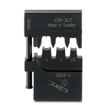 Crimpzange CRIMPFOX von Phoenix Contact mit Matrize für MC4-Solarsteckverbinder mit seitlichem Eingang 2,5–6 mm2