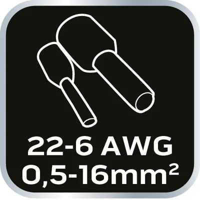 Crimpzange für Aderendhülsen 0,5 - 16 mm² (22-6 AWG)