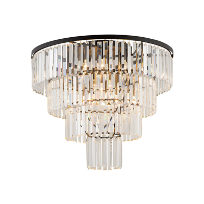 CRISTAL L Lampada da soffitto 71cm 12x60W IP20 nero