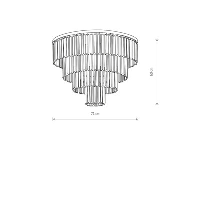 CRISTAL L Lampada da soffitto 71cm 12x60W IP20 nero