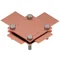 Cross connector 2 plates 4 x M8 tape width 50mm copper