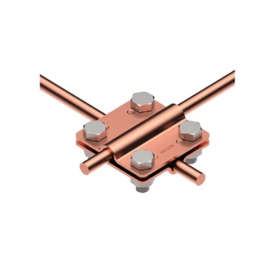 Cross connector /small/ B=30 mm (2 plates-4xM8) copper