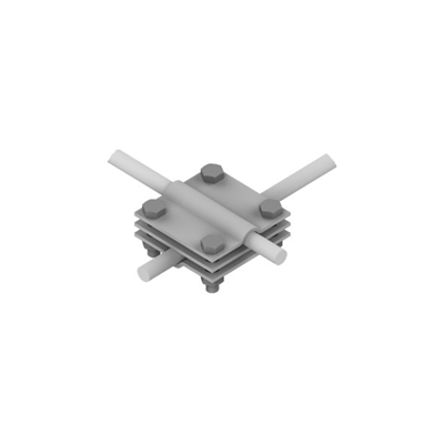 Cross connector /small/ B=30 mm (3 plates-4xM6) hot-dip galvanized