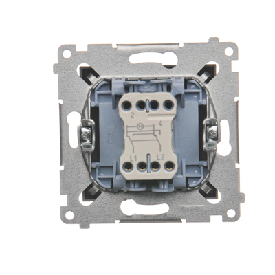 Cross connector with LED backlight (module) 10A 250V quick connectors anthracite (metallic)