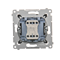 Cross connector with LED backlight (module) 10A 250V quick connectors anthracite (metallic)