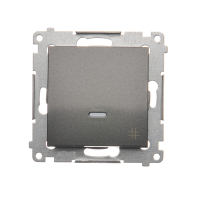 Cross connector with LED backlight (module) 10A 250V quick connectors anthracite (metallic)
