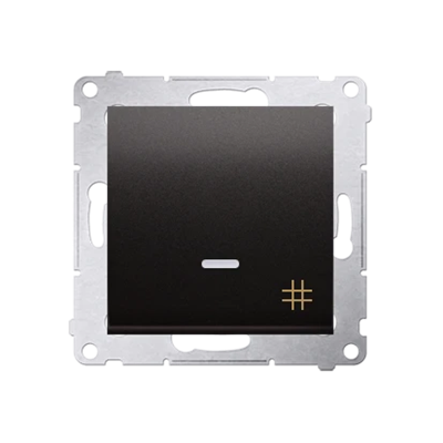 Cross connector with LED backlight (module) 10A 250V quick connectors anthracite (metallic)