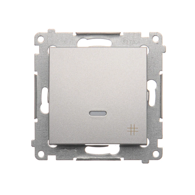 Cross connector with LED backlight (module) 10A 250V quick connectors silver (metallic)