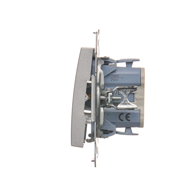 Cross connector with LED backlight (module) 10A 250V quick connectors silver (metallic)