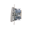 Cross connector with LED backlight (module) 10A 250V quick connectors silver (metallic)
