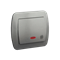 Cross switch with backlight 230V, metallic silver