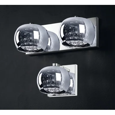 CRYSTAL Applique double 37 cm chrome