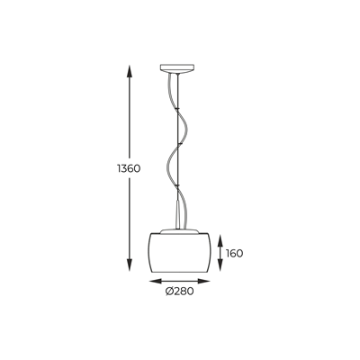 CRYSTAL Single pendant lamp 28 cm chrome