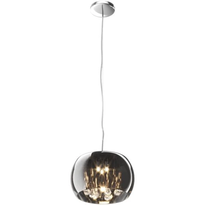 CRYSTAL Single pendant lamp 28 cm chrome