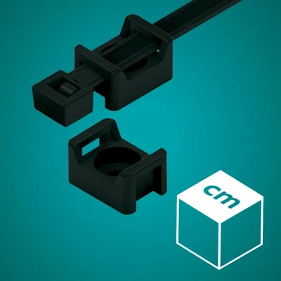 CTu / Soporte para bandas de montaje PA-66 STM 5 negro 25 unidades.