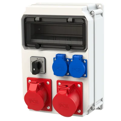 Cuadro de distribución de plástico serie ECOLINE fijo 32/5 16/5 2GS R.L-0-P sin protección