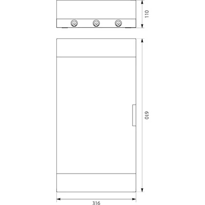Cuadro de distribución de superficie SRn-36 3x12 (N+PE)