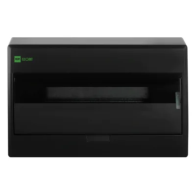 Cuadro de distribución ELEGANT 1x12 PE+N para montaje en superficie IP 40 - negro