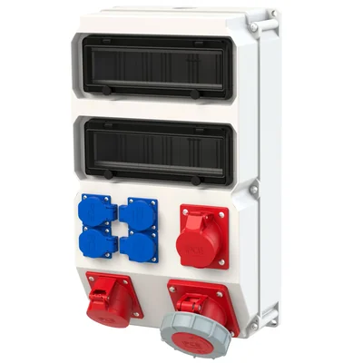 Cuadro de distribución fijo de plástico tipo "SUWAŁKI" 26M, entrada M40, salida 63/5 32/5 16/5 4GS, sin protección.