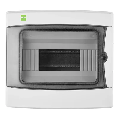 Cuadro de distribución GALANT PLUS 1x8 PE+N 1500V CC 1000V CA, montaje en superficie, IP 65 - color humo