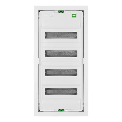 Cuadro de distribución MSF 4x12 PE+N, empotrable, con puerta metálica IP 30 - blanco