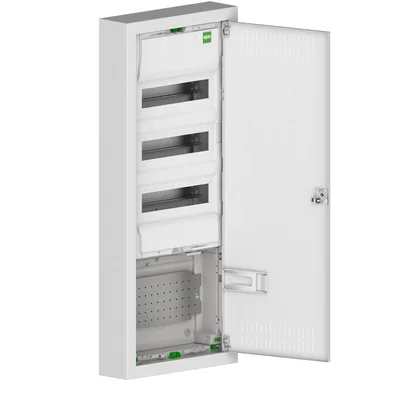 Cuadro de distribución MSF TWIN 3x12 PE+N+1x12 multimedia, montaje en superficie, metálico, IP 30 - blanco