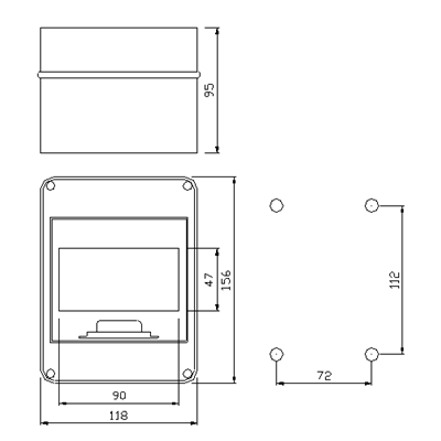 Cuadro EP-LUX PLUS RN 1x5 PE+N IP55 humo