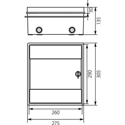 Cuadro hermético RHp-8/B (puerta blanca)