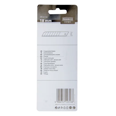 Cuchillas rotas 18 mm, 8 segmentos, 5 uds.