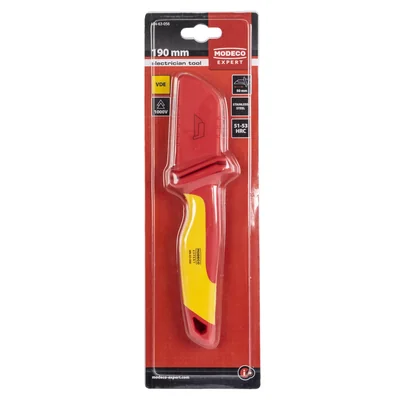 Cuchillo aislado para electricista, hoja recta 190 mm VDE