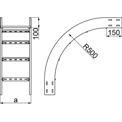 Curva esterna 90°, LZDSC300H100