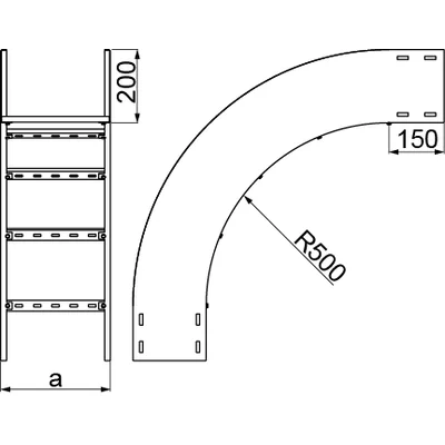 Curva esterna 90°, LZDSM400H200