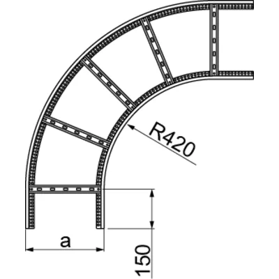 Curva scala 90°, LDC600H100 N