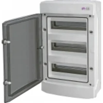 Custodia da parete 36 mod, porta trasparente IP-65, (N-diviso) ECH-36PT-s