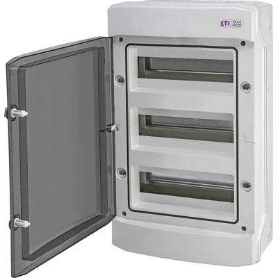 Custodia da parete 36 mod, porta trasparente IP-65, (N-diviso) ECH-36PT-s