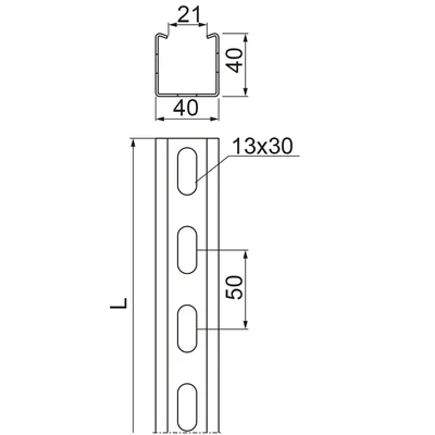 CWD40H40/3E Ceownik wzmocniony gr. blachy - 1,20 mm
