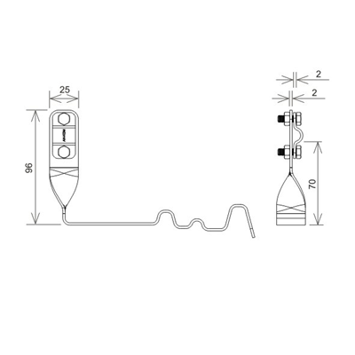 Dachgriff verschraubter profilierter Z-Bolzen H=10 cm