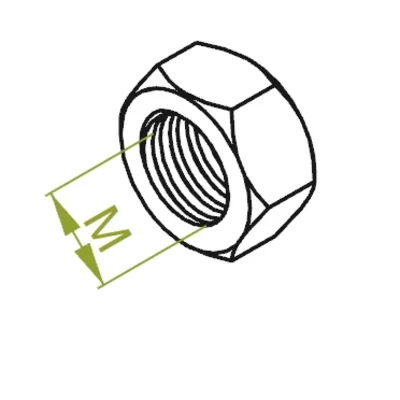 Dadi autobloccanti, zincati, filetto 8mm