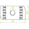 Dado a rombo, zincato, filetto 6mm, spessore 6mm, lunghezza 35mm