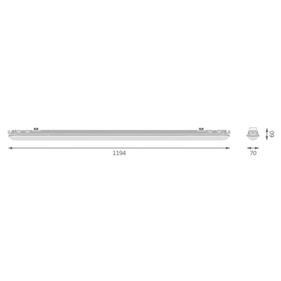 DAMP PROOF ECO GEN 3 Luminaria LED Hermética 42W 5670lm 4000K IP65 120° 120cm gris