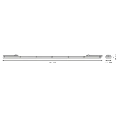 DAMP PROOF HOUSING E IP65 1500 E 2XLAMP MT IP65 luminaire