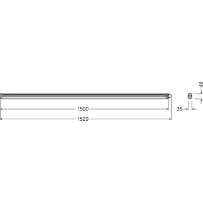 DAMP PROOF SLIM VALUE Hermetic LED luminaire 50W 5500lm IP65 4000K NW 1500mm white