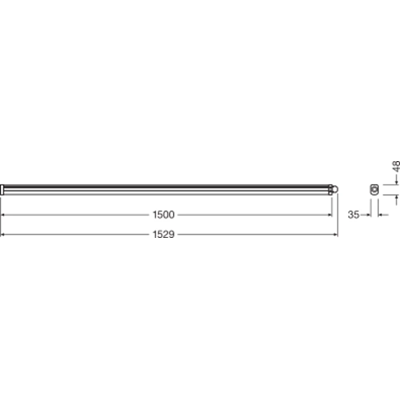 DAMP PROOF SLIM VALUE Luminaria LED Hermética 50W 5500lm IP65 4000K NW 1500mm blanco