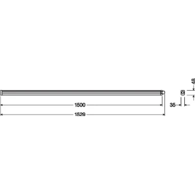 DAMP PROOF SLIM VALUE Luminaria LED Hermética 50W 5500lm IP65 6500K CW 1500mm blanco