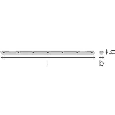DAMP PROOF VALUE Hermetic LED luminaire 25W 3000lm IP65 4000K NW 1500mm gray