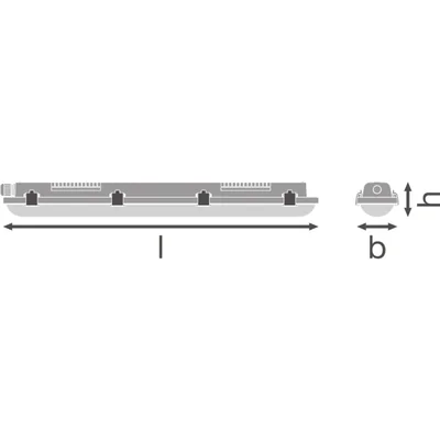 DAMP PROOF VALUE Hermetische LED-Leuchte 18W 2160lm IP65 4000K NW 600mm grau