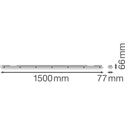 DAMP PROOF VALUE Hermetische LED-Leuchte 25W 3000lm IP65 4000K NW 1500mm grau