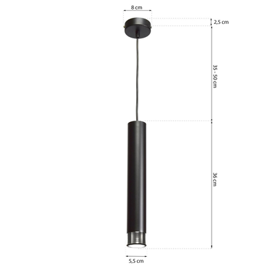 DANI Single pendant lamp black/chrome