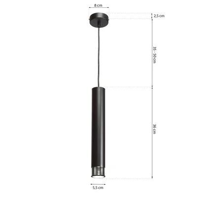 DANI Suspension simple noir/chrome