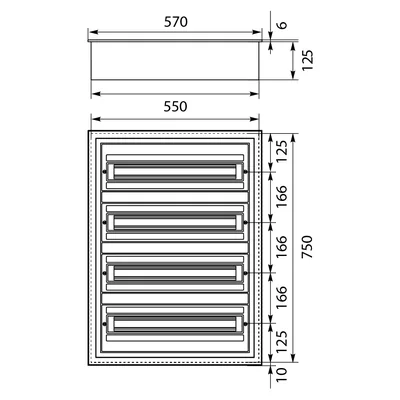 DARP-96 Quadro di distribuzione a incasso Quietline 4x24, bianco